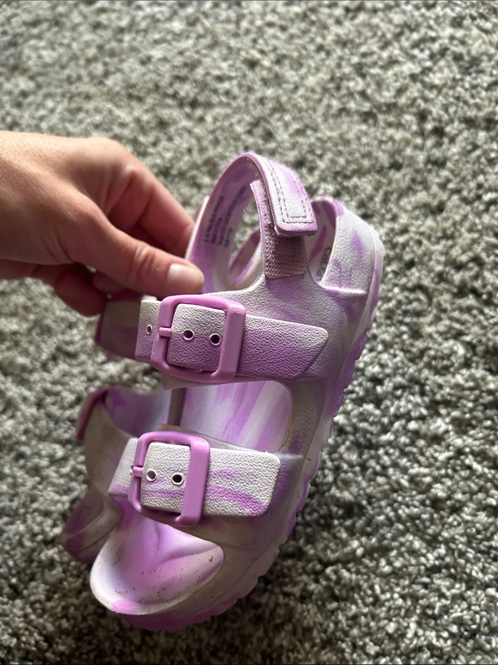 Cat & Jack Kids Pink and White Buckle Water Sandals